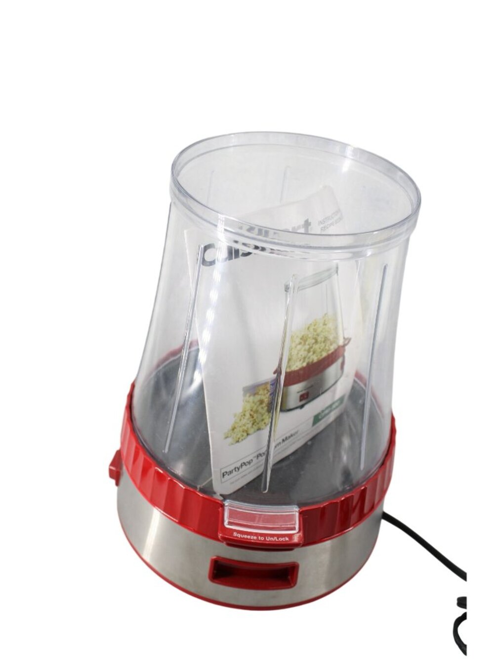 Cuisinart Party Pop Popcorn Maker Flip Over Bowl Red 94869